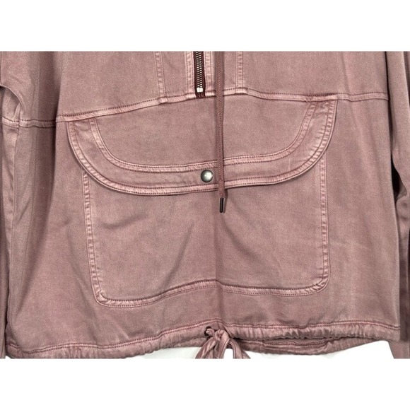 Splendid Pullover Hoodie Sweatshirt Women's Medium Dusty Mauve Quarter Zip - M - Picture 2 of 8